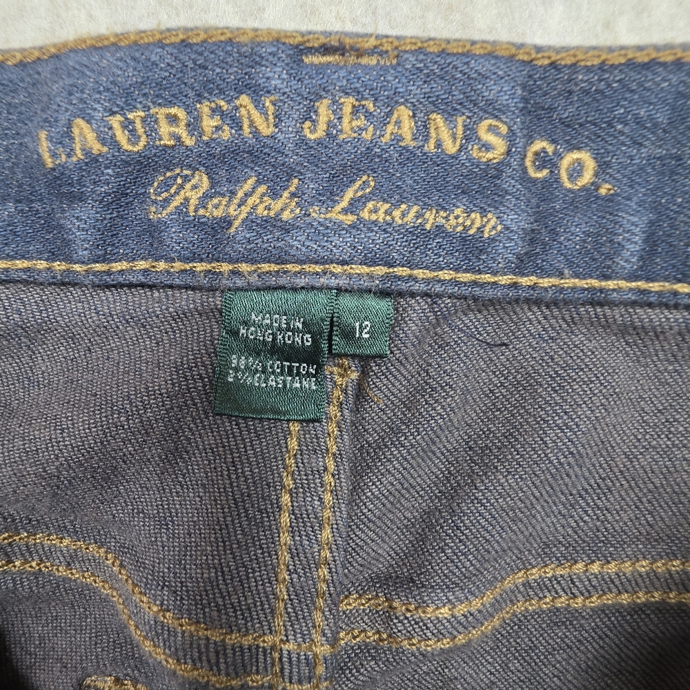 Ralph Lauren Lauren Jean Co Straight Leg Jeans Size 12 Vintage‎ Dark Wash - Picture 5 of 6